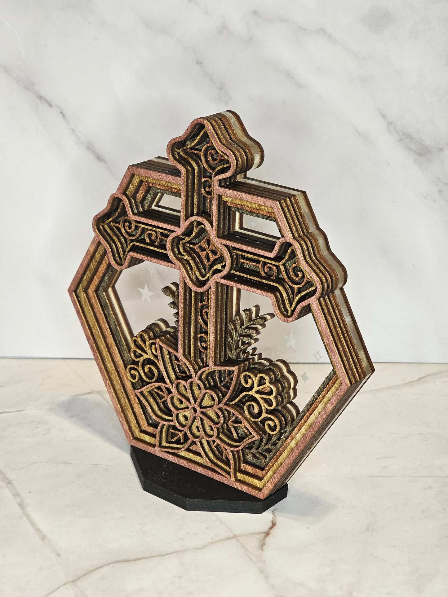 Cross Hexagon Shadow Box