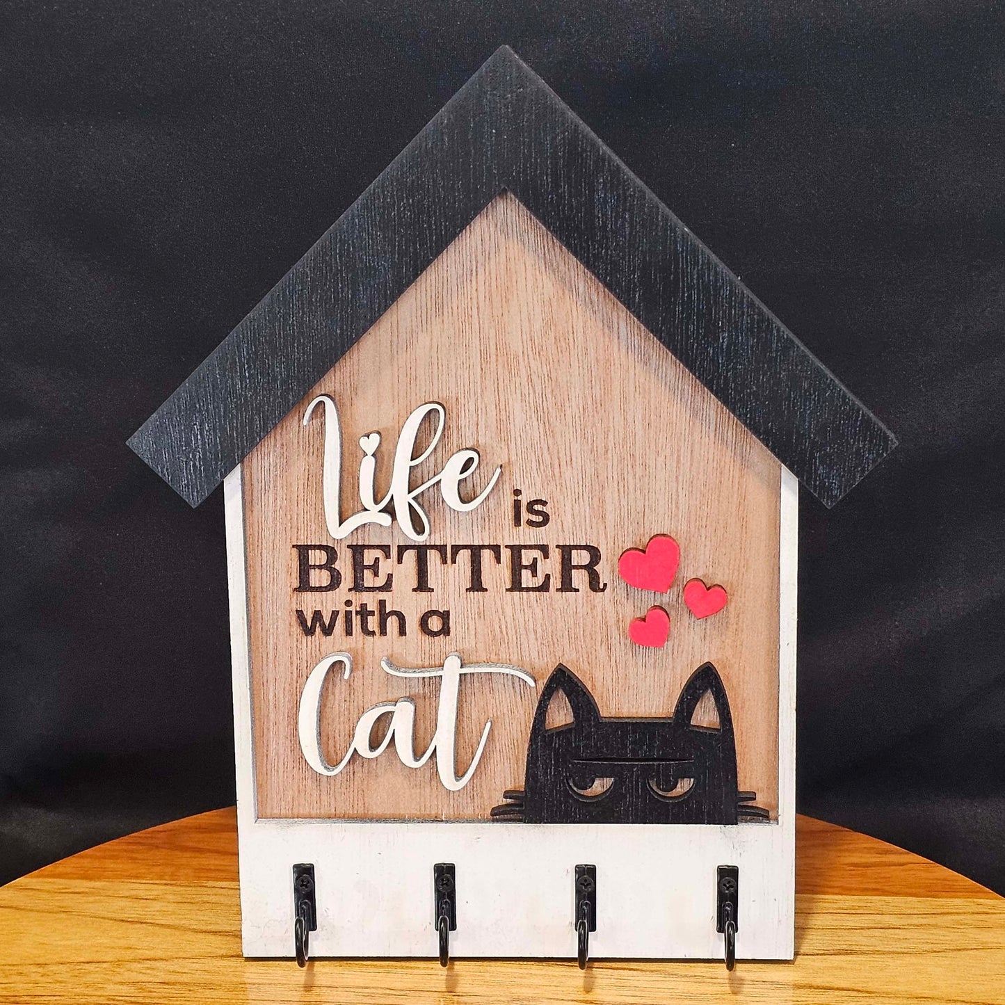 Life Is Better With A Cat Key Holder