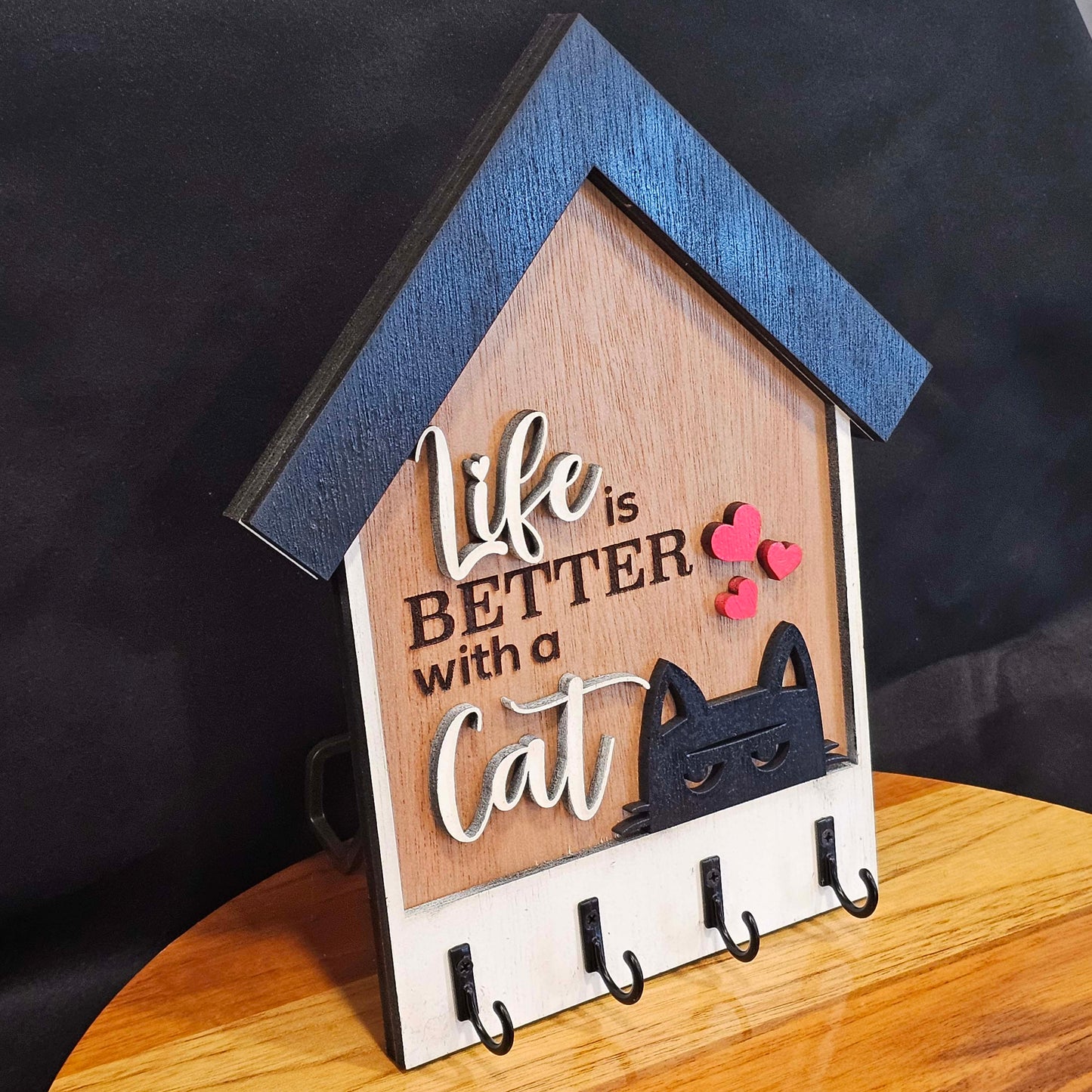 Life Is Better With A Cat Key Holder