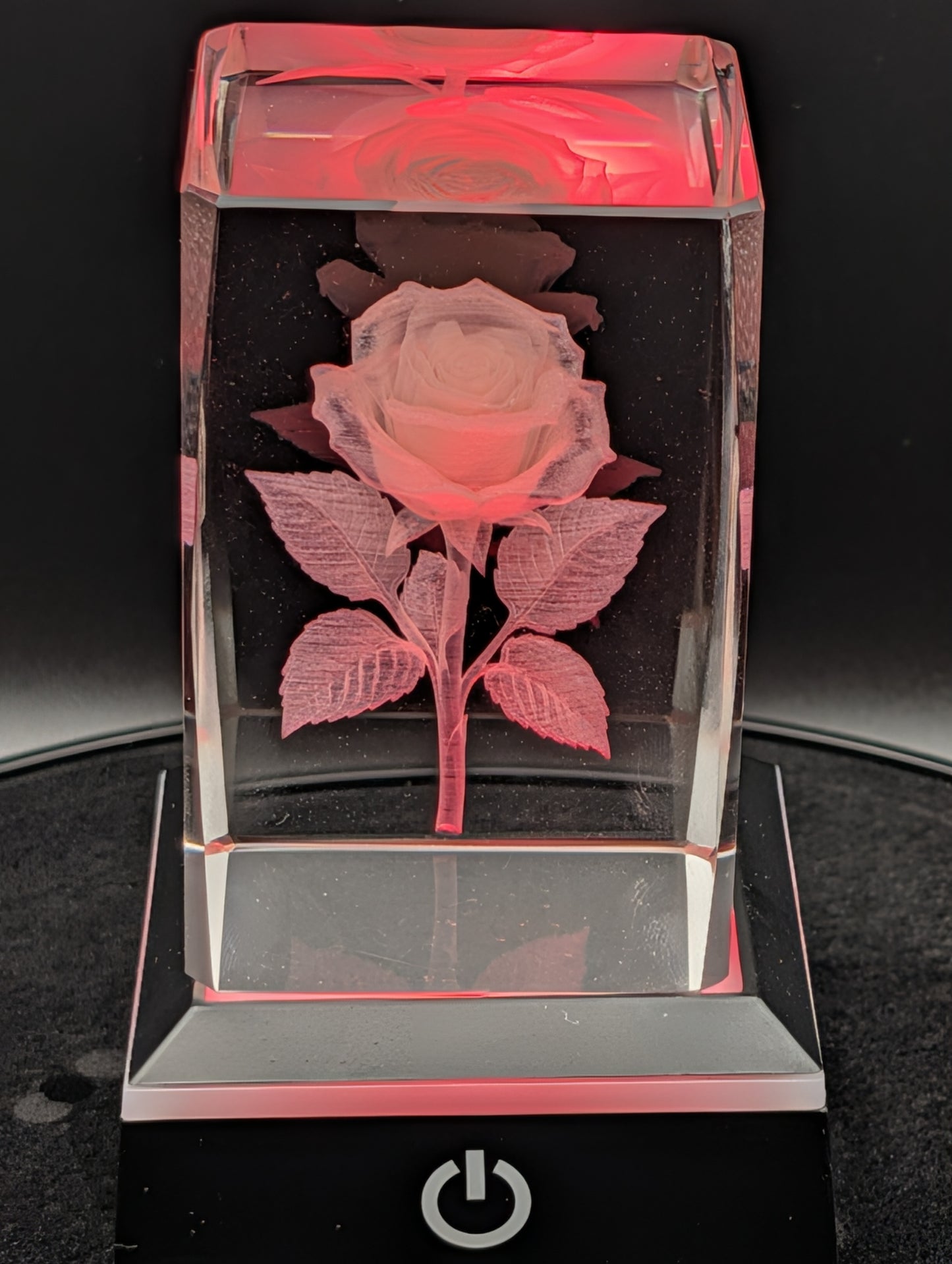 The Eternal Bloom: 3D Laser-Engraved Crystal Rose