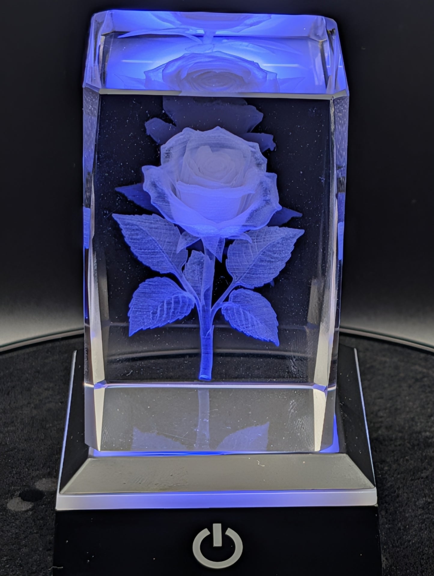 The Eternal Bloom: 3D Laser-Engraved Crystal Rose