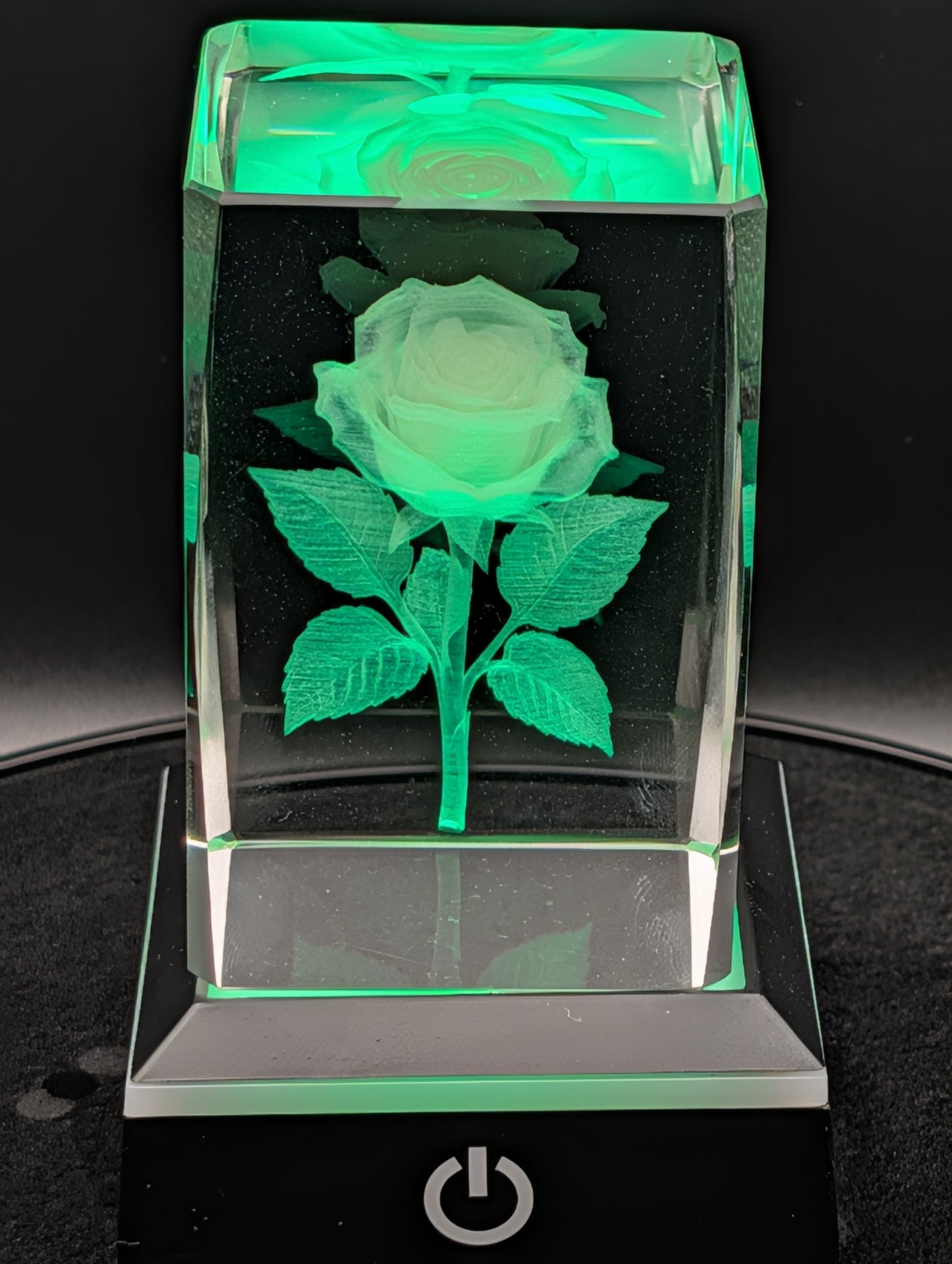 The Eternal Bloom: 3D Laser-Engraved Crystal Rose